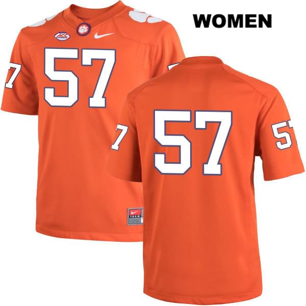 Women's Clemson Tigers #57 Tre Lamar Stitched Orange Authentic Nike No Name NCAA College Football Jersey HGE8446CK